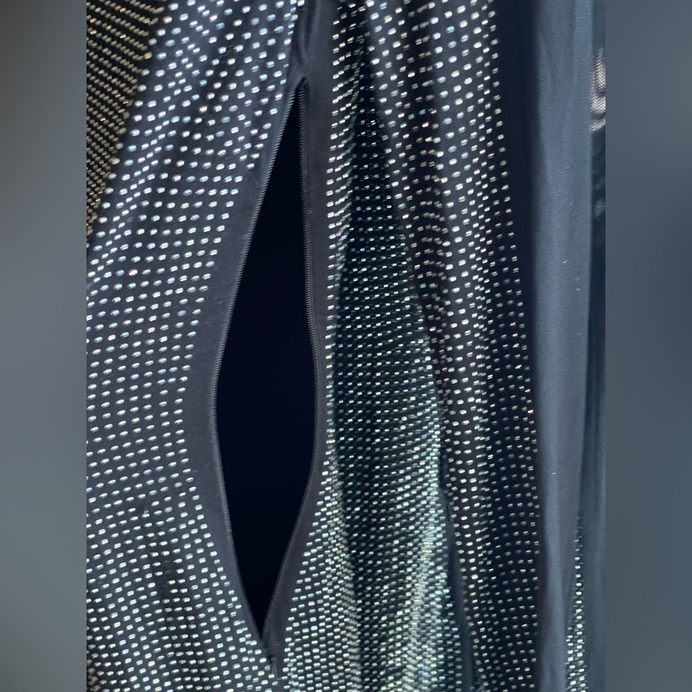Bebe Body-con Mesh Rhinestone Mini Dress - Picture 5 of 13